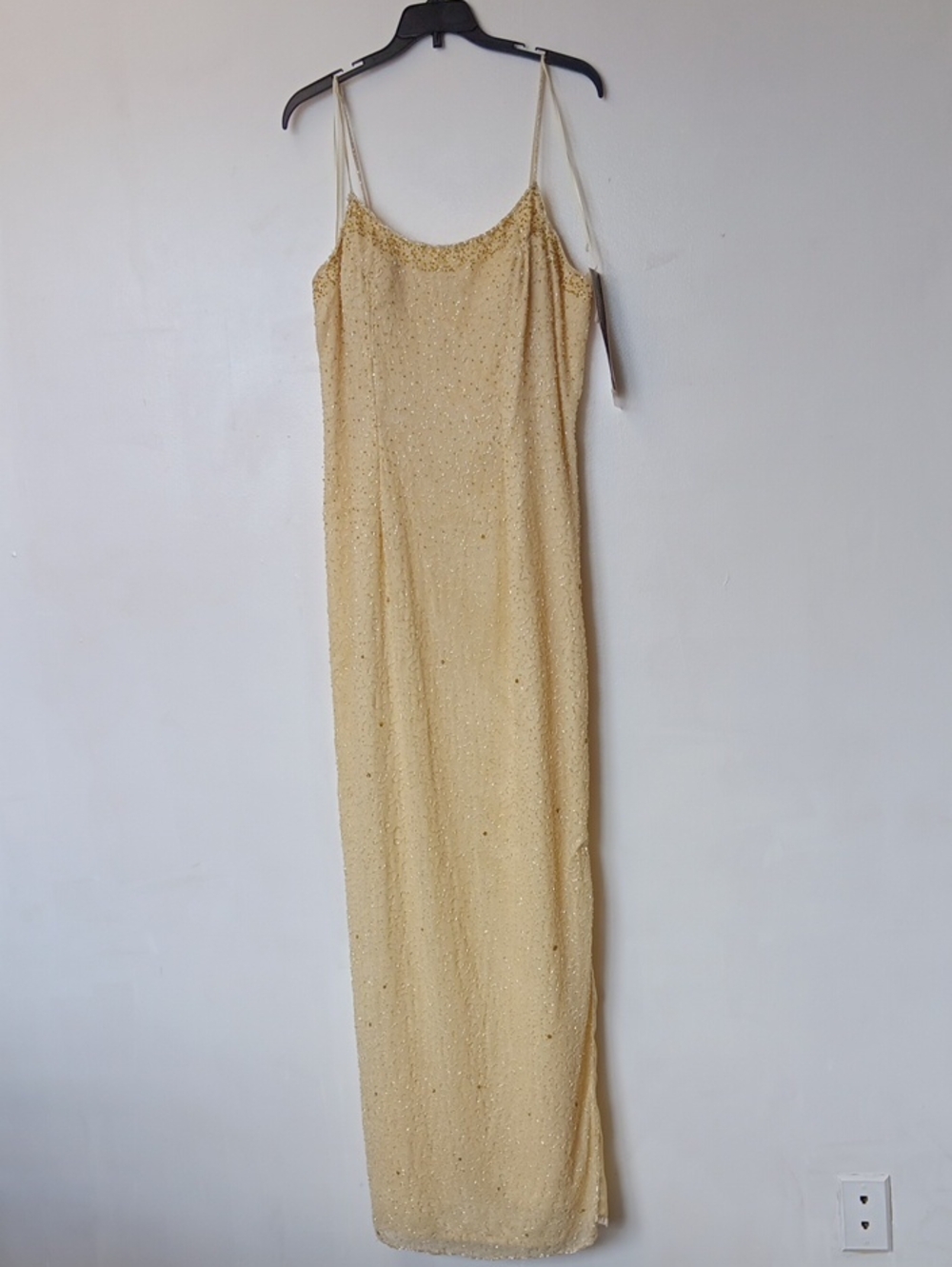 Riva Designs Lemon Sequin Maxi Slip Dress